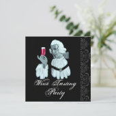 ソムリエ ワインテイスティングパーティ ダマスク、シャンパン 招待状 (スタンド正面)