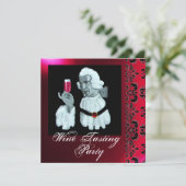 ソムリエ・ワイン試飲パーティー・ダマスク・シャンパン 招待状 (スタンド正面)