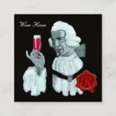 ソムリエ・ワイン試飲パーティー、赤ワックスシールクラフト スクエア名刺 (裏面)