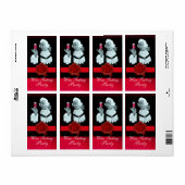 ソムリエ・ワイン試飲パーティー、赤ワックスシールモノグラム ラベル (フルシート)