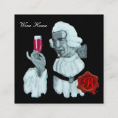 ソムリエ・ワイン試飲パーティー、赤ワックスシール スクエア名刺 (裏面)