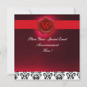 ソムリエ ワイン テイスティング パーティー 赤いワックス シール モノグラム 招待状 (裏面)