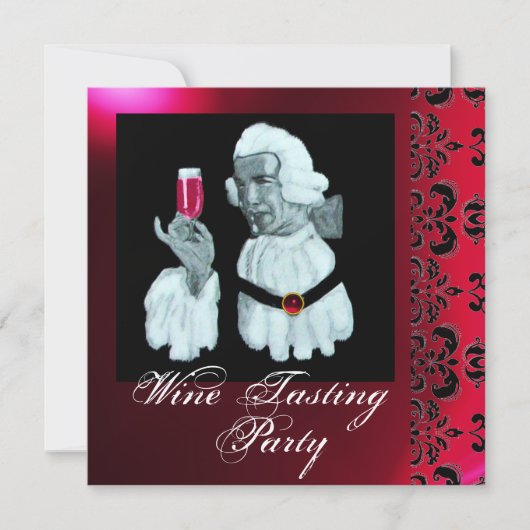 ソムリエ ワイン テイスティング パーティ ダマスク, シャンパン 招待状 (正面)