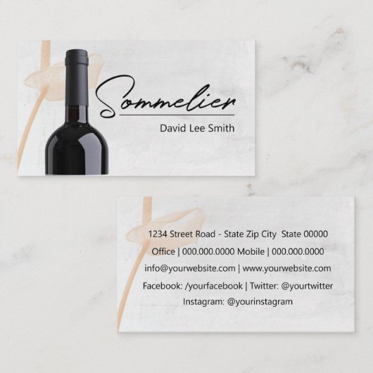 ソムリエ 名刺 (正面/裏面)