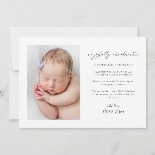 ソムレージジョーホリデイベビーフォト誕生 案内状 (裏面)