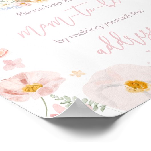 ソメイバニーうさぎ赤ちゃんシャワー封筒ステーション ポスター (角)