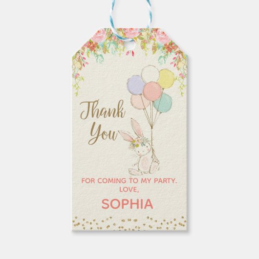 ソメイバニースウィートバニーファースト誕生日 ギフトタグ (正面)