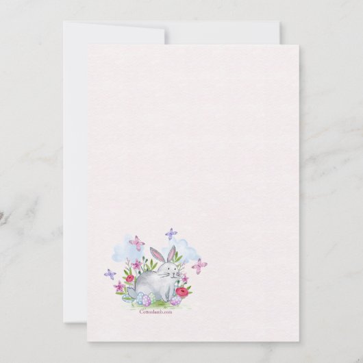 ソメイバニースペシャルフォトイースター誕生日招待状 招待状 (裏面)