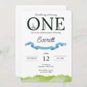 ソメイバニーファースト誕生日招待状 招待状 (正面/裏面)