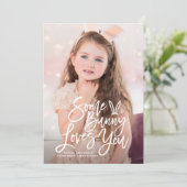 ソメイバニーラブユーレタリング写真ハッピーイースター シーズンカード (スタンド正面)