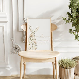 ソメイバニー春イースターフローラベビーシャワーサイン ポスター