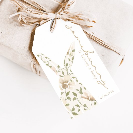 ソメイバニー春イースターフローラベビーシャワー賛成 ギフトタグ