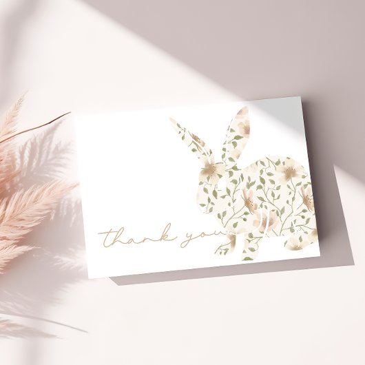 ソメイバニー春イースターフローラベビーシャワー サンキューカード