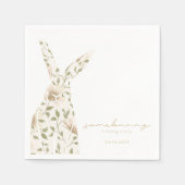 ソメイバニー春イースターフローラベビーシャワー スタンダードカクテルナプキン (正面)