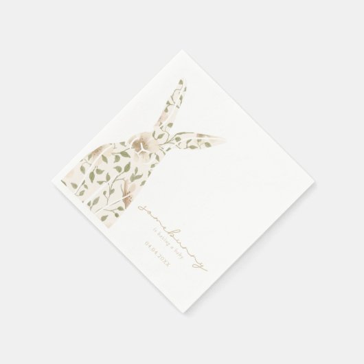 ソメイバニー春イースターフローラベビーシャワー スタンダードカクテルナプキン (角)