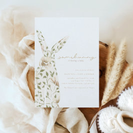 ソメイバニー春イースターフローラベビーシャワー 招待状