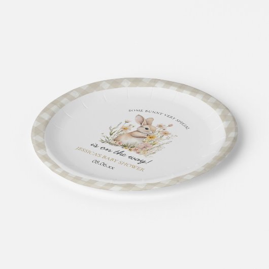 ソメイバニー特別ワイルドフラワーズ春ベビーシャワー ペーパープレート (アングル)