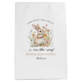 ソメイバニー特別ワイルドフラワーズ春ベビーシャワー ミディアムペーパーバッグ (正面)