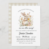 ソメイバニー特別ワイルドフラワーズ春ベビーシャワー 招待状 (正面/裏面)