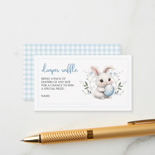 ソメイバニー甘い復活祭の赤ちゃんシャワーオムツラッフル エンクロージャーカード (正面/裏面インサイチュ)