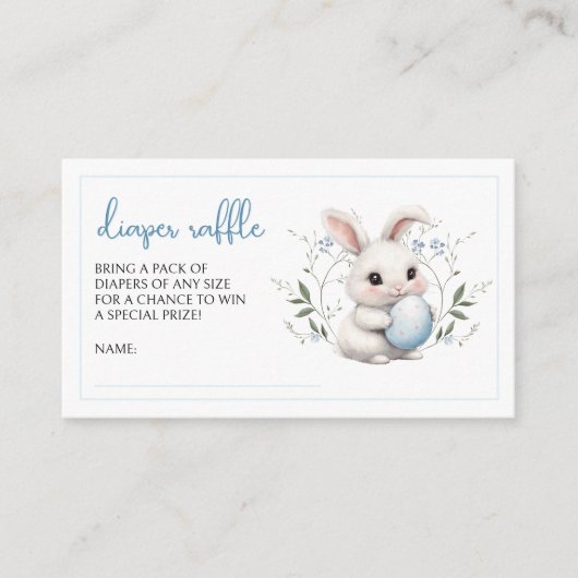 ソメイバニー甘い復活祭の赤ちゃんシャワーオムツラッフル エンクロージャーカード (正面)