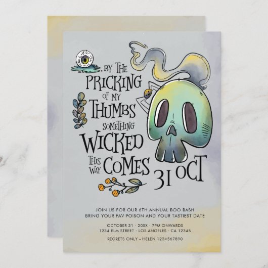 ソメイヨッドハローウィンパーティフラット招待状 招待状 (正面/裏面)