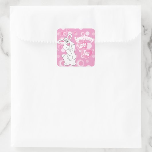 ソメバニーがあなたを愛している-イースターバニー スクエアシール (バッグ)