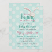 ソメバニーは途中ミントのポルカの点のバニー 招待状 (正面/裏面)