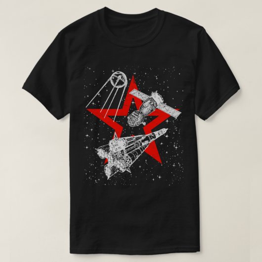 ソユーズロケットソユーズ宇宙船スプートニク衛星3 Tシャツ (デザイン正面)