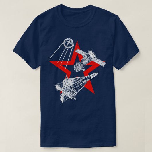 ソユーズロケットSoyuz宇宙船スプートニク衛星 Tシャツ (デザイン正面)
