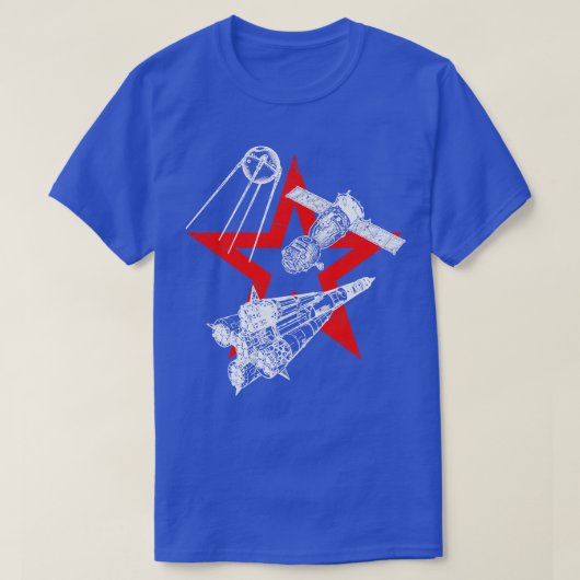 ソユーズロケットSoyuz宇宙船スプートニク衛星 Tシャツ (デザイン正面)