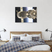 ソユーズ宇宙船が地球によってバックドロップ キャンバスプリント (インサイチュ (寝室))