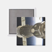 ソユーズ宇宙船が地球によってバックドロップ マグネット (正面/裏面)