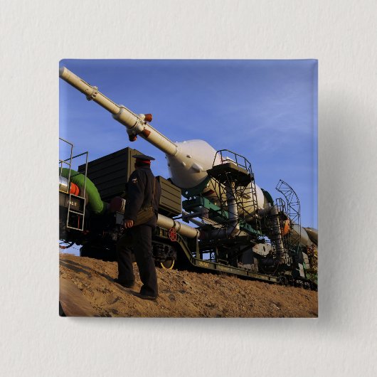 ソユーズTMA-13宇宙船3 缶バッジ (正面)