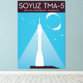 ソユーズTMA-5宇宙アート キャンバスプリント (インサイチュ (ウッドフロア))