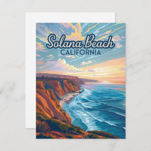ソラナビーチカリフォルニアサンディエゴヴィンテージカード (正面/裏面)