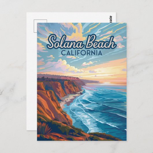 ソラナビーチカリフォルニアヴィンテージ ポストカード (正面/裏面)