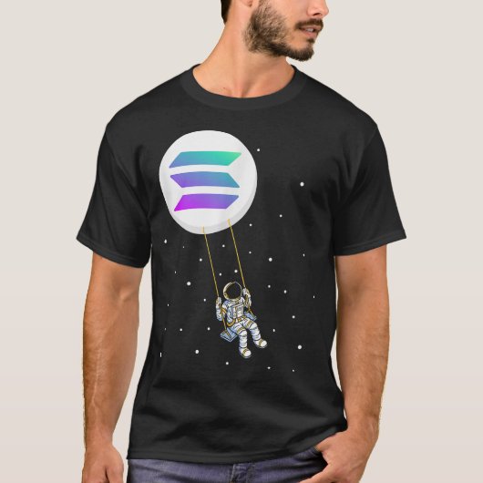 ソラナ・スイング、SOLトレーダー暗号通貨Moon Boy T Tシャツ (正面)