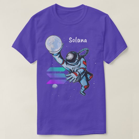 ソラナSOL宇宙マン宇宙飛行士ダンク暗号 Tシャツ (デザイン正面)