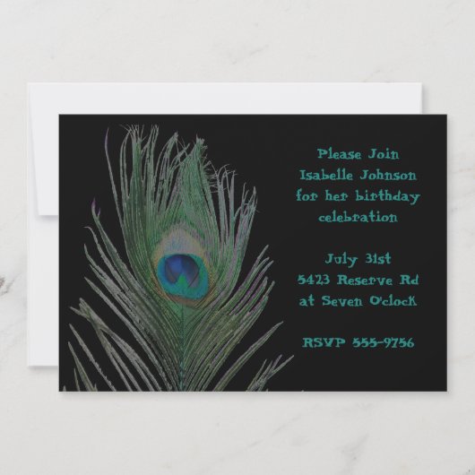 ソラライズドピーコック誕生日 招待状 (正面)
