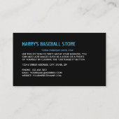 ソラリゼーション野球こうもり、野球選手、コーチ 名刺 (裏面)