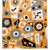 ソリダスオレンジ色の幾何学的シャワーカーテン シャワーカーテン (正面)