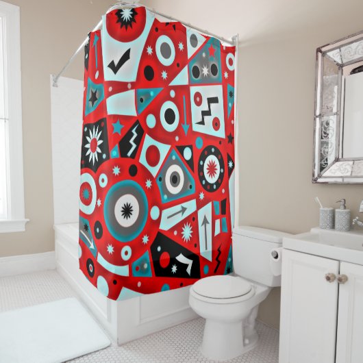 ソリダス赤い銀河シャワーカーテン シャワーカーテン (インサイチュ)
