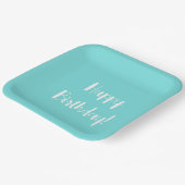 ソリッドアクアマリン バースデー ペーパープレート (傾斜あり)