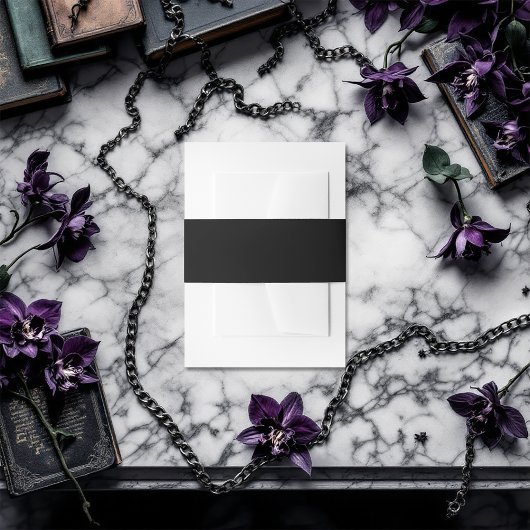 ソリッドブラック 招待状ベリーバンド