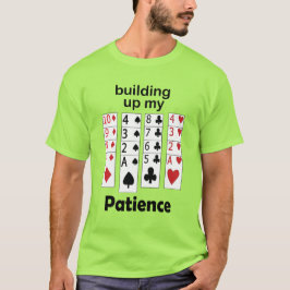 ソリティアゲームで忍耐力アップ 面白いゲーマー Tシャツ