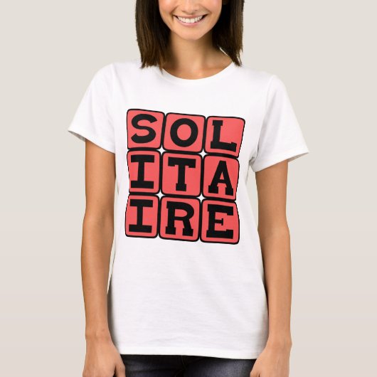 ソリティア、1人用トランプゲーム Tシャツ (正面)