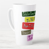 「ソリューションへの道」かわいいデザイン。買今 カフェラテマグ (左アングル)