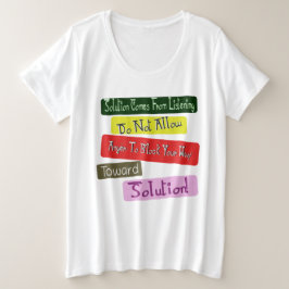 「ソリューションへの道」かわいいデザイン。買今 プラスサイズTシャツ