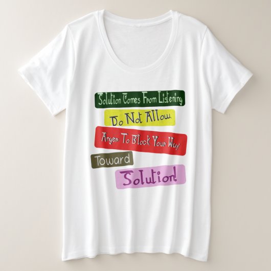 「ソリューションへの道」かわいいデザイン。買今 プラスサイズTシャツ (デザイン正面)